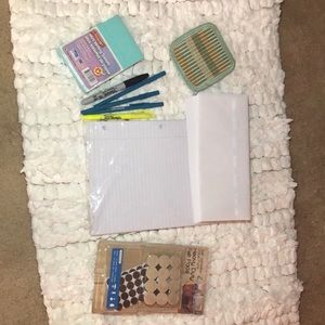 Office supplies; paper, pen, envelope, Felt pads